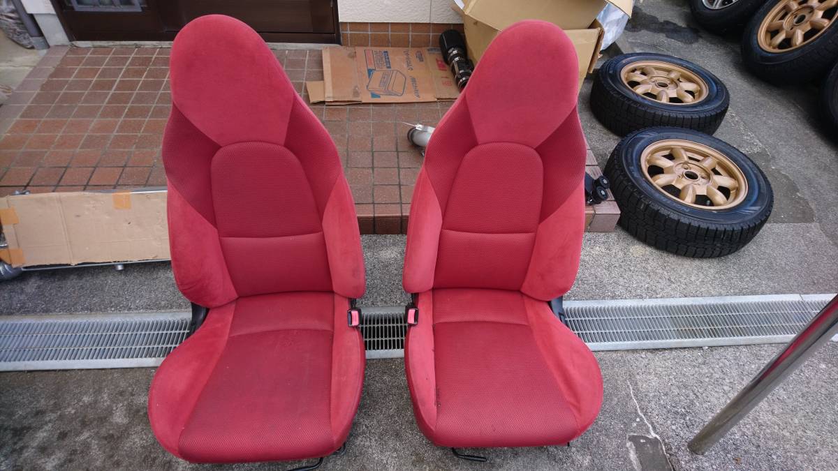 ロードスター NA マツダ 純正シート NB 2脚 限定色 赤 車検用にも - NB