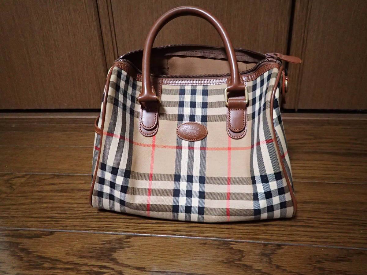 バーバリー ハンドバッグ BURBERRY 美品 - ベージュ ノバチェック 