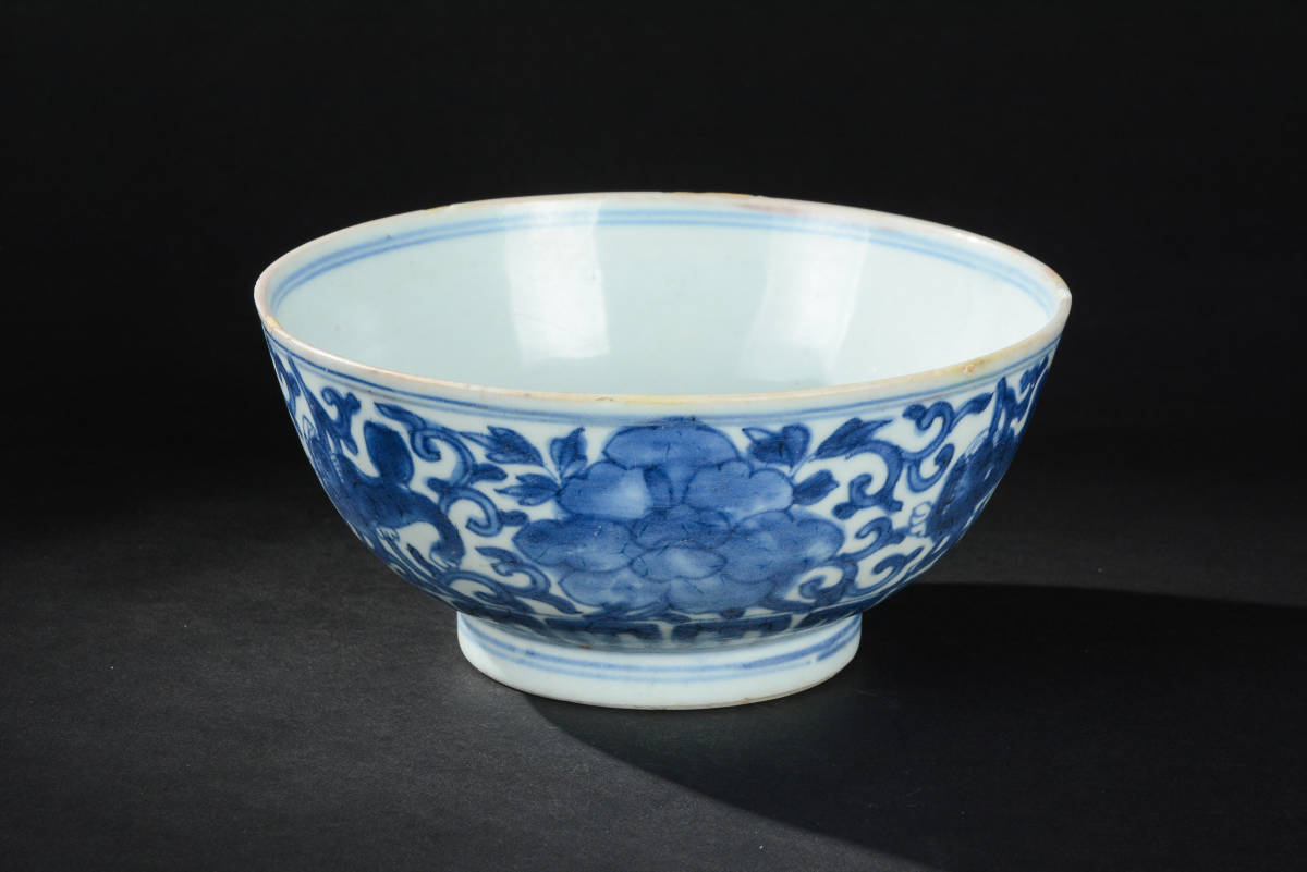 時代古作品　中国　古染付　皿　E 染付 - 時代物 | 清某有名オークション買入 中国陶磁器 皿 青華 倣