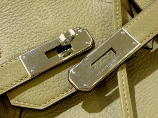 バーキン35 ハンドバッグ エルメス [エルメス] ターンロック トートバッグ エルメス HERMES ハンドバッグ バーキン35 トリヨンクレマンス カルダモン シルバー金具 □L バッグ