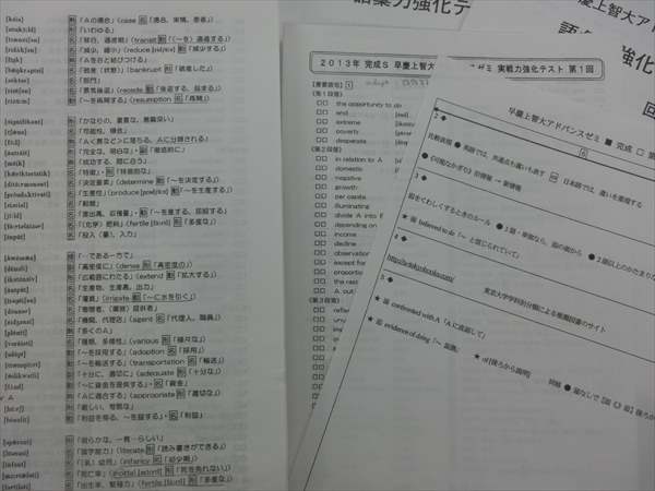 CI09河合塾 早慶上智大アドバンスゼミ '13 テスト11回分 英語(大学別