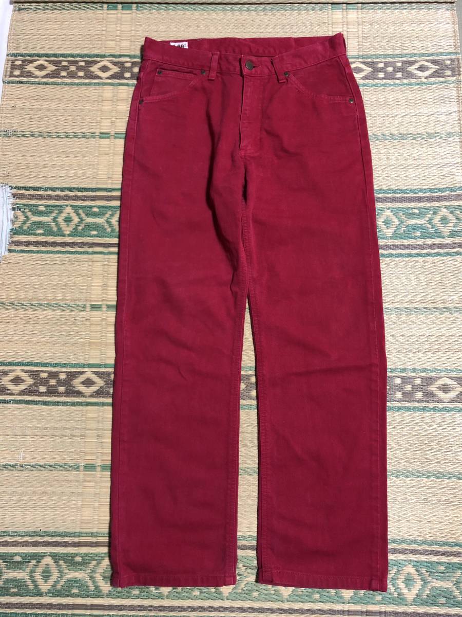 Lee リー 1203 W31 デニム カラージーンズ 赤 レッド 90年代 ZIP UP 希少 レア 廃盤 人気 アメカジ カジュアル 古着