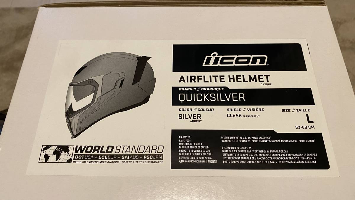 アイコン ICON AIRFLITE HELMET QUICKSILVER Lサイズ ブルーミラー