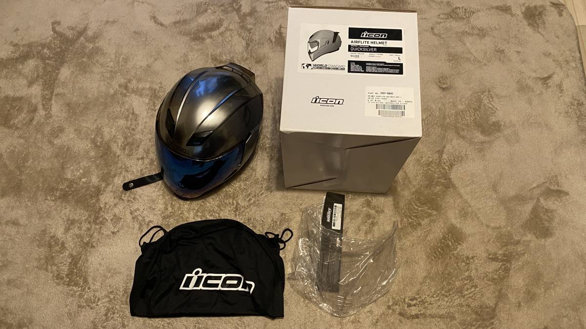 アイコン ICON AIRFLITE HELMET QUICKSILVER Lサイズ ブルーミラー