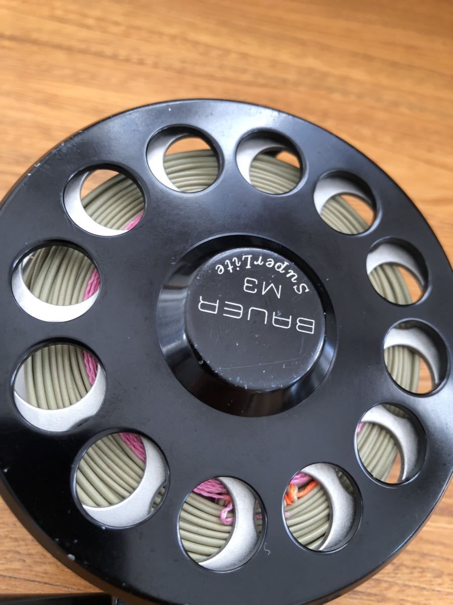 BAUER M3 フライリール ブラック スペアスプール付 フライリール BAUER