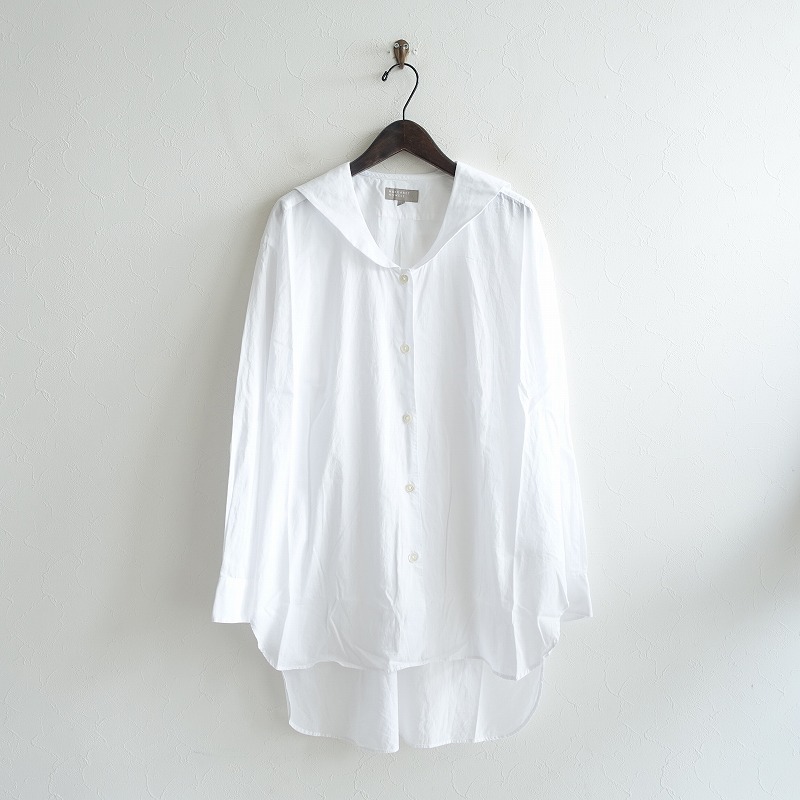 マーガレットハウエル シャツ コットン リネン セーラーカラー 黒 Tops