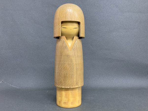 K 215-201 創作こけし 尚山 木彫り 人形 民芸品 和風置物 オブジェ