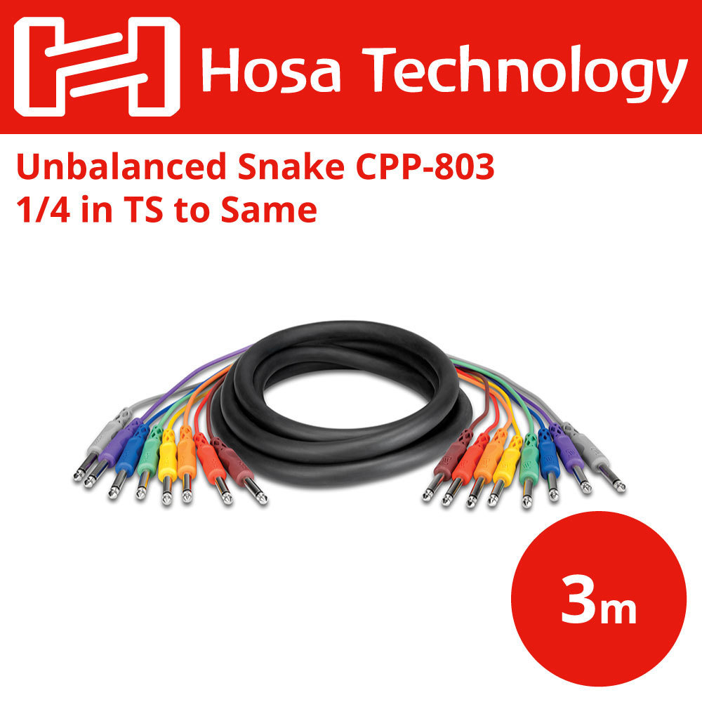 120362 Hosa CPP-803 3m モノラルフォン スネークケーブル