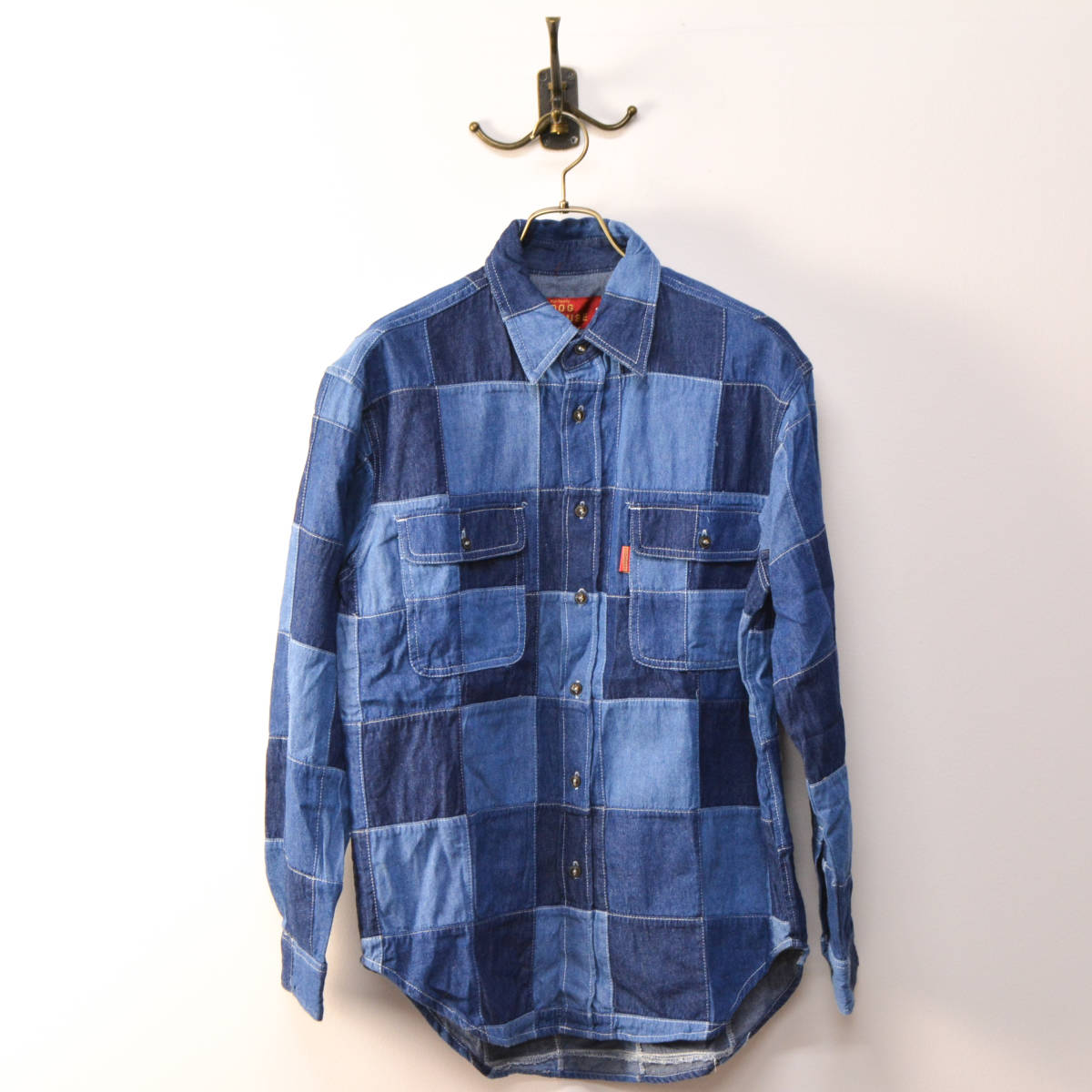 ラグスタイル LUXSTYLE パッチワークデニムシャツ⁄デニムシャツ レザー 