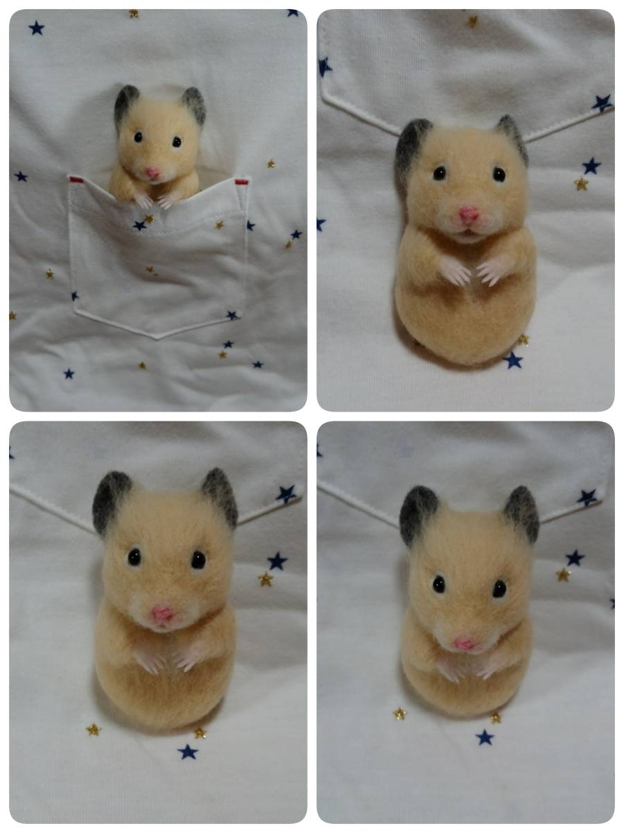 S☆J羊毛フェルト・キンクマ・ポケットブローチ・ハムスター・ブローチ・ハンドメイド_5