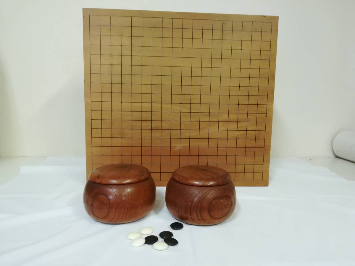 囲碁セット 碁石 脚付き囲碁盤セット | 碁笥付 約45cm へそあり