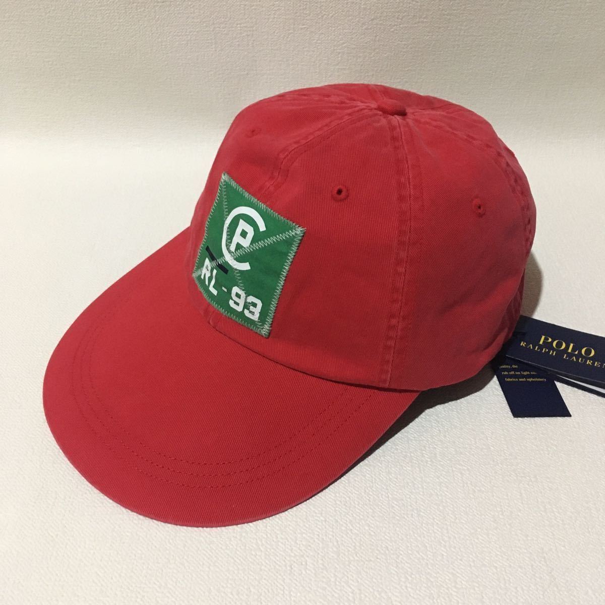 未使用】復刻 POLO RL-93 赤 6PANEL キャップ RALPH LAUREN long bill