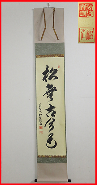 ◇ 茶道具 茶掛 掛軸 【 松無古今色 】 前大徳 橋本紹尚 自筆 書付 共