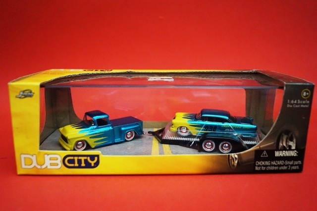 正規品，送料無料 Jada TOYS ジェイダトイズ 1/64 DUB CITY Chevy Chevrolet Stepside Tow Truck & Bel Air Dub City Showtrailer(乗用車)｜売買されたオークション情報、yahooの商品情報をアーカイブ公開 - オークファン 乗用車