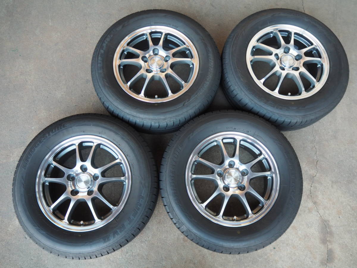 アルミホイル　４本 J334 ECO FORME 6Jx15 +53 PCD114.3 5H & 205/65R15 4本9分山