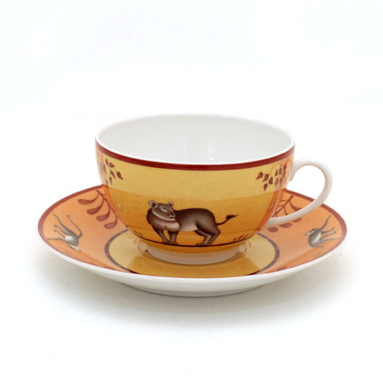 食器】エルメス(HERMES) アフリカ(AFRICA) カップ&ソーサー オレンジ