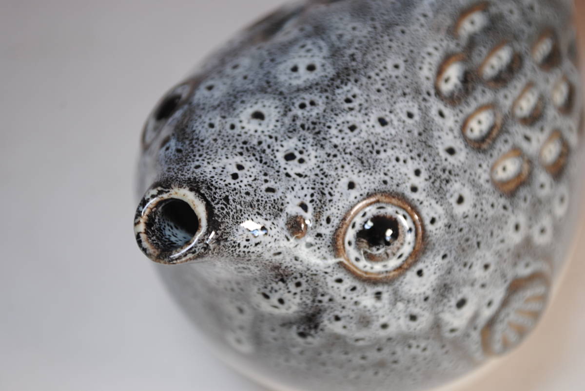 Gf76 フグ酒器セット おしゃれ おちょこ5個セット かわいい インテリア フグ レトロ 徳利2個 河豚 陶器 魚 激安アウトレット 徳利2個