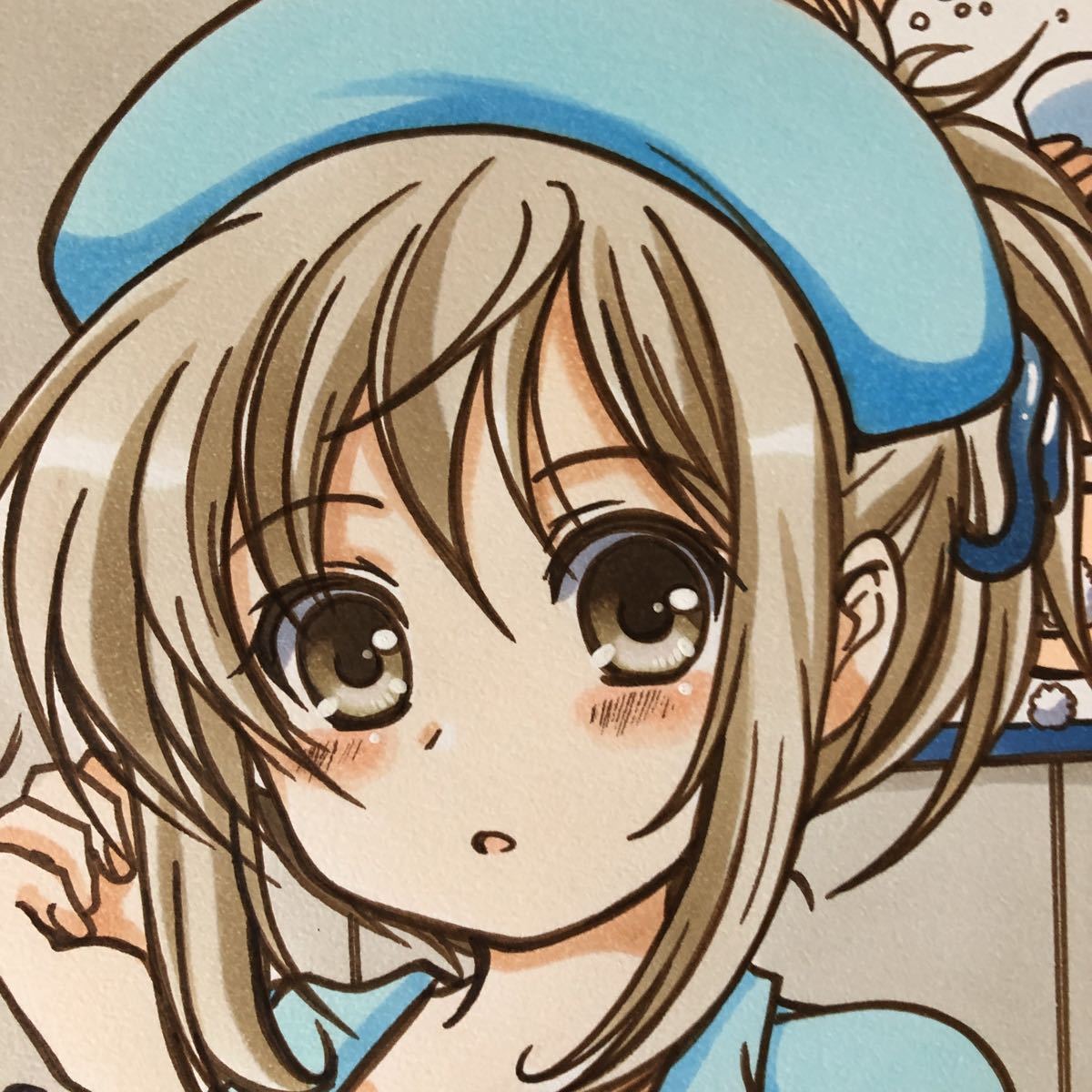 手描きオリジナルイラスト A4サイズ 受付ナース