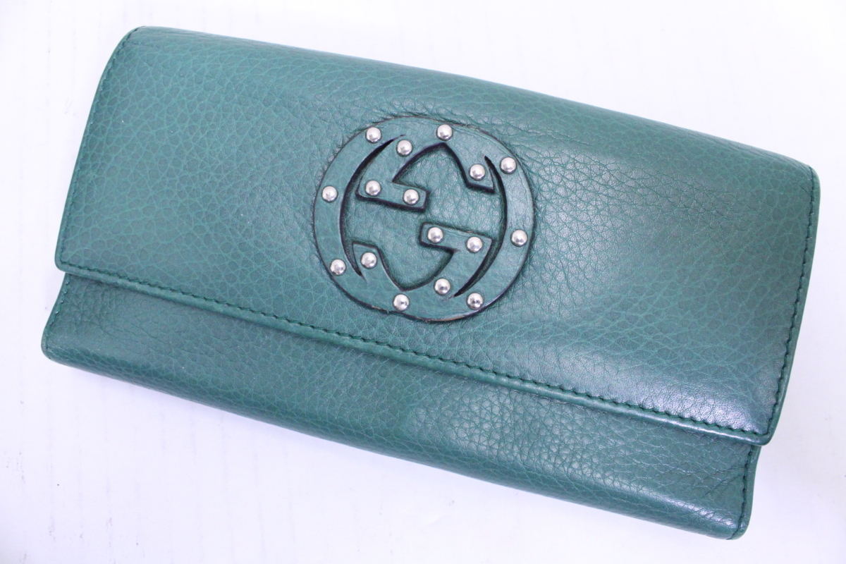 Gucci グッチ 231843 インターロッキングG スタッズ Wホック 長財布 箱