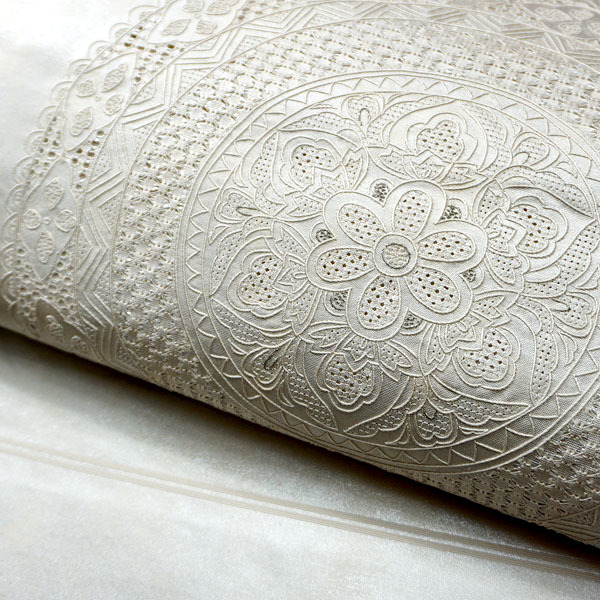 汕頭刺繍 大胆な宝相華 正絹袋帯 訪問着 付下げ 美品 ・E079 【公式通販】