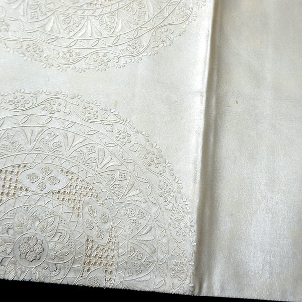 RITAO CHANページ 刺繍 宝相華文様 袋帯 四通 正絹 汕頭刺繍 大胆な宝相華 正絹袋帯 訪問着 付下げ 美品 ・E079 【公式通販】