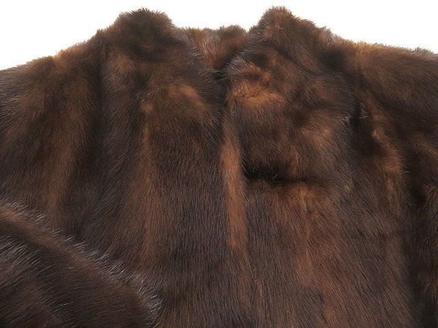 ミンク 裏地花柄刺繍入り 本毛皮コート 美品▽MINK MINK 本毛皮