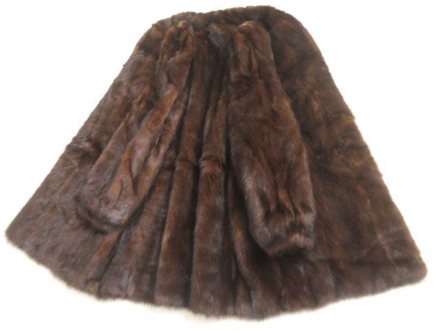 ミンク 裏地花柄刺繍入り 本毛皮コート 美品▽MINK MINK 本毛皮