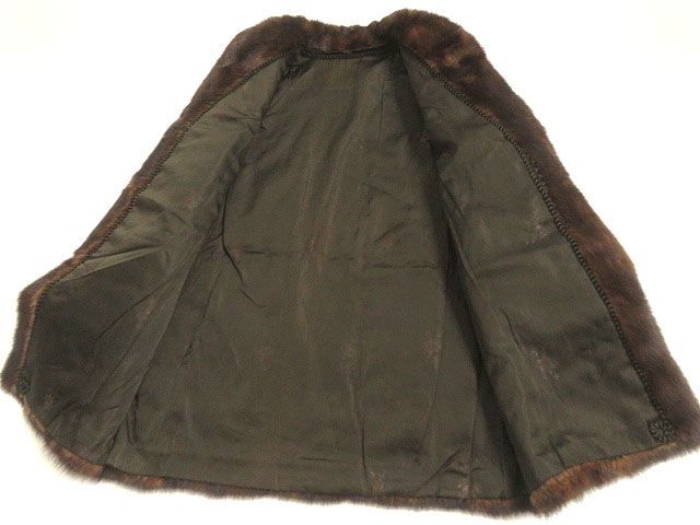 ミンク 裏地花柄刺繍入り 本毛皮コート 美品▽MINK MINK 本毛皮