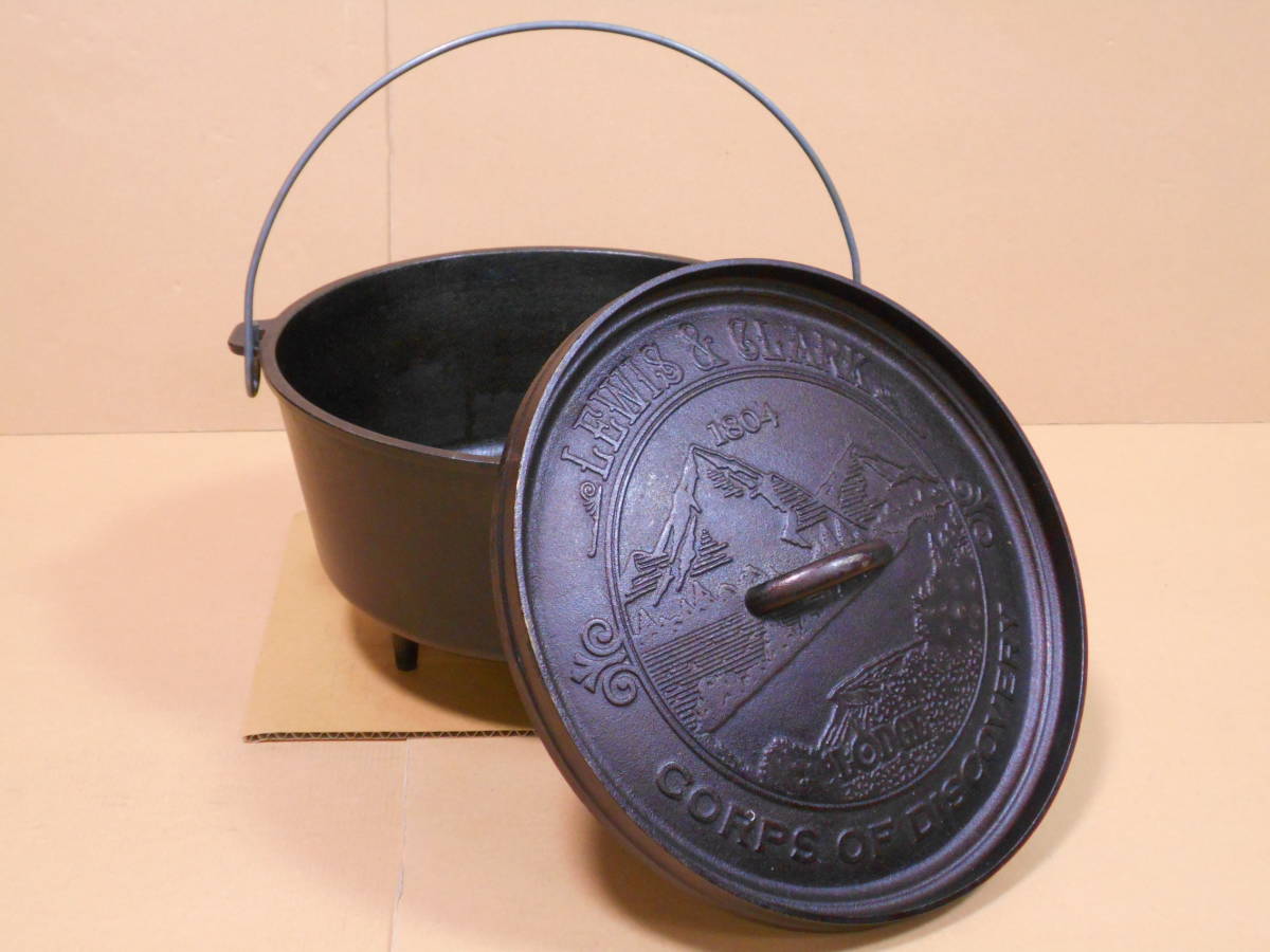 12インチ ダッチオーブン ロッジ 値下げLODGE ルイス＆クラーク ⑯希少・限定品LODGE ルイス＆クラークモデル Quart Oven,（キャンプオーヴン Dutch Camp 0 &frasl; Inch 1 L12DCO3