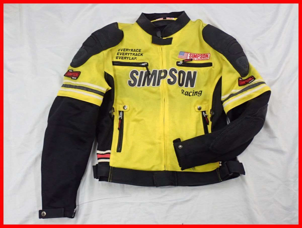 SIMPSON バイク用メッシュジャケット 半袖 ☆シンプソン メッシュジャケット メンズL/ブラック×イエロー/袖