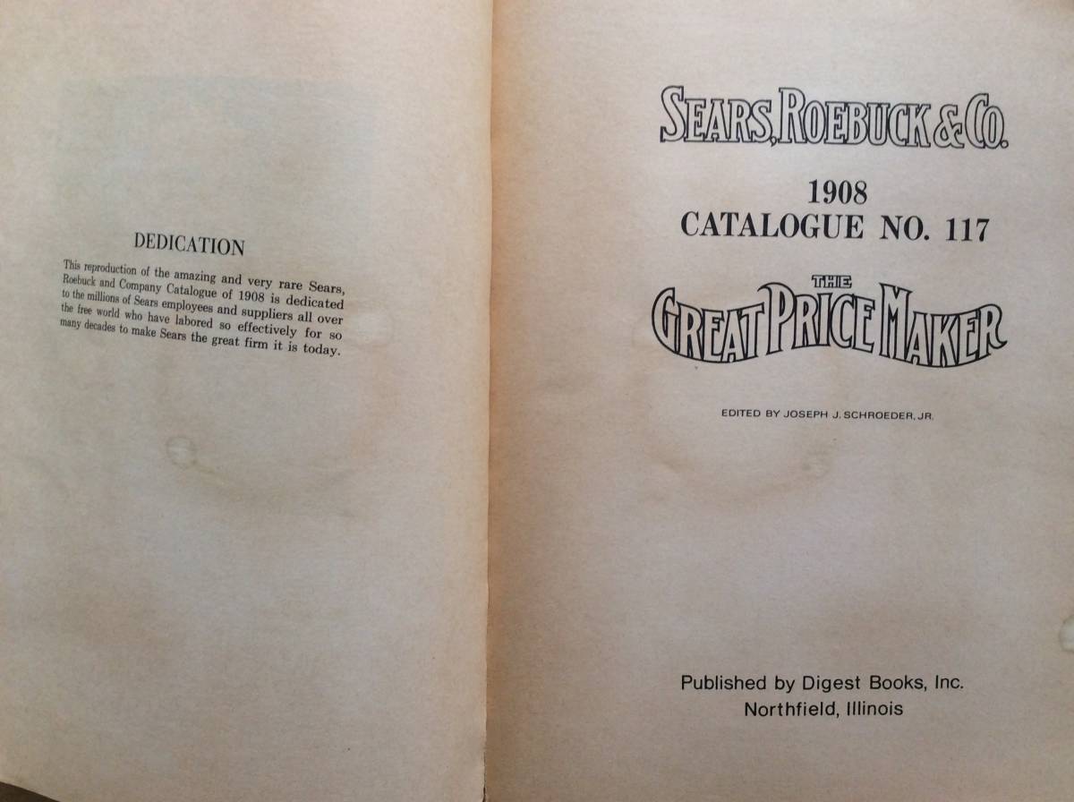 アメリカ レトロ シアーズローバックカタログ1908 復刻版 カタログ 0