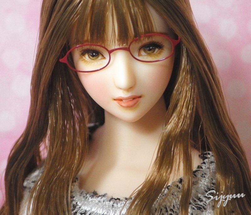 紫珠雨◆1/6カスタムドールヘッド 『千幸乃-ちさの』 クールガール・シームレス素体にも　首穴加工済　送料無料