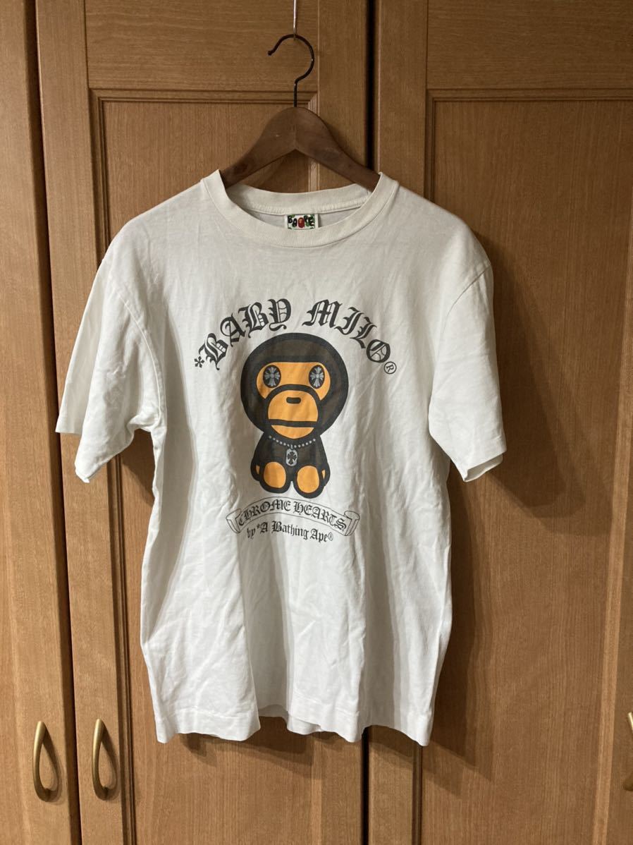激レア　クロムハーツ　エイプ　Tシャツ 希少 Chrome Hearts × A BATHING APE コラボ CHクロス マイロ Tシャツ