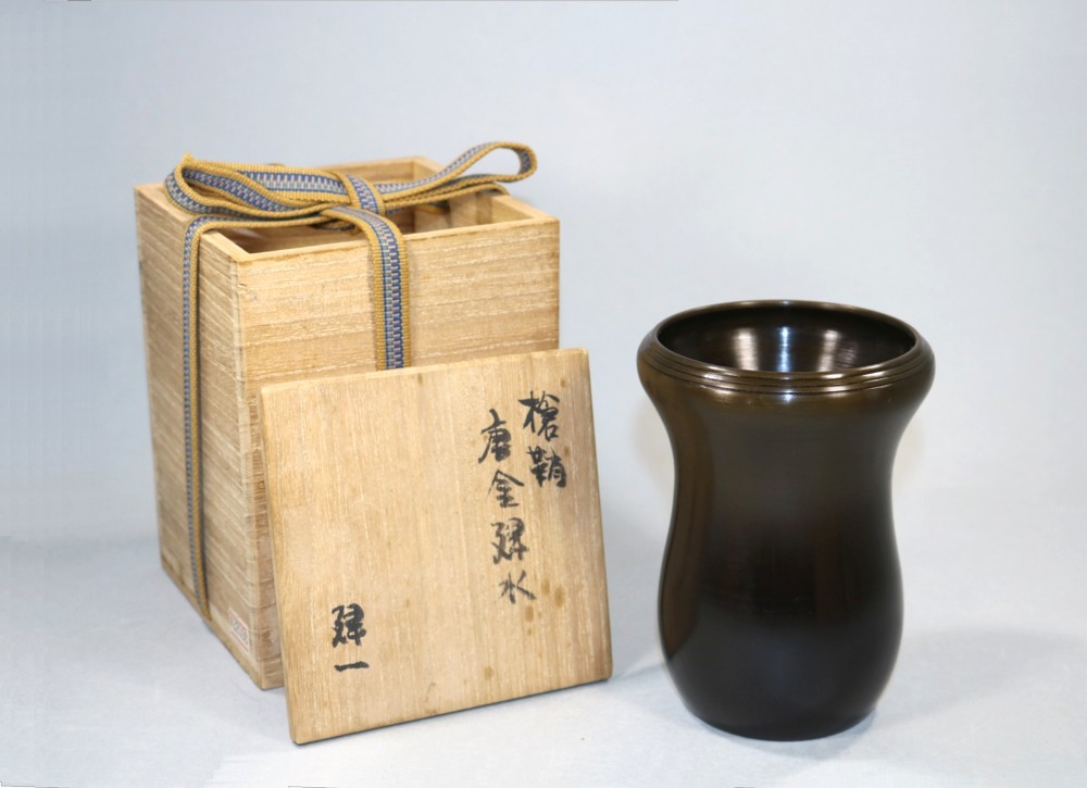 唐銅建水『槍ノ鞘』 の 建水 水の通販 建 鞘 槍 唐銅 - 通販販売茶道具 名古屋の