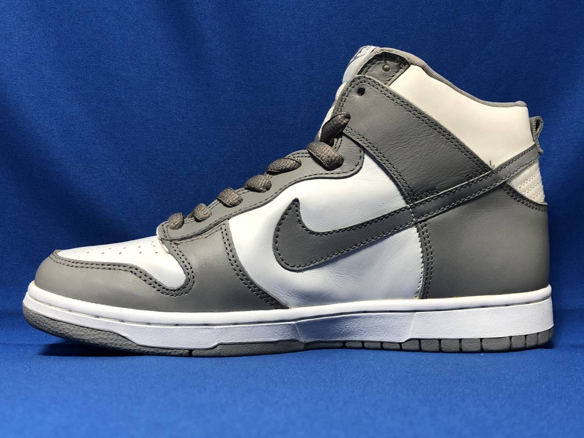 未使用品 27cm 2002年製 ナイキ ダンクハイ 白/灰 US9/27CM NIKE DUNK 