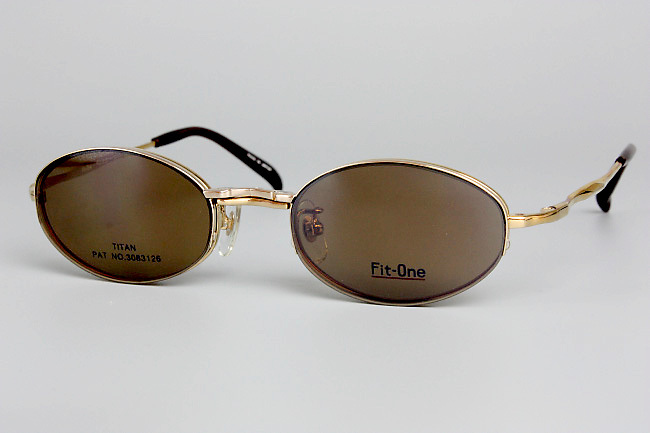 【新品・未使用】Fit-One 前掛磁石付きサングラス FO-512 COLOR 1 GOLD 48□20 140 COL.1 MADE IN JAPAN F-02_2