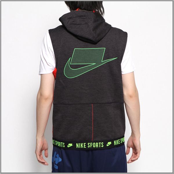 新品 春秋 NIKE THERMA サーマ S/L DY ノースリーブ パーカー 裏 