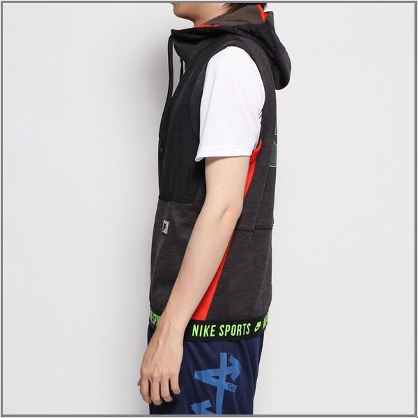 新品 春秋 NIKE THERMA サーマ S/L DY ノースリーブ パーカー 裏 