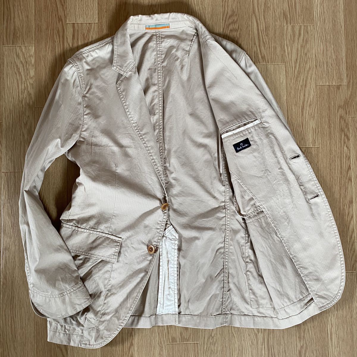  大人の着こなし ポールスミス PS Paul Smith コットン素材使用 テーラードジャケット 軽やかな着心地 ベージュ M 春夏 トレンド(Mサイズ)｜売買されたオークション情報、yahooの商品情報をアーカ Mサイズ