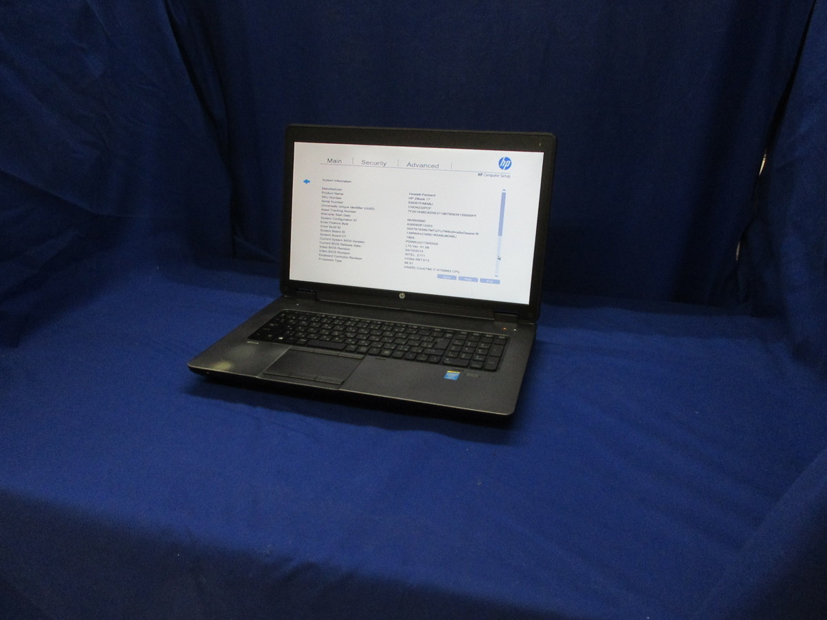 HP】 ZBook17 Ci7-4700MQ(2，4GHz) HDDなし③ 0 HP ZBook i7-4700MQ 17
