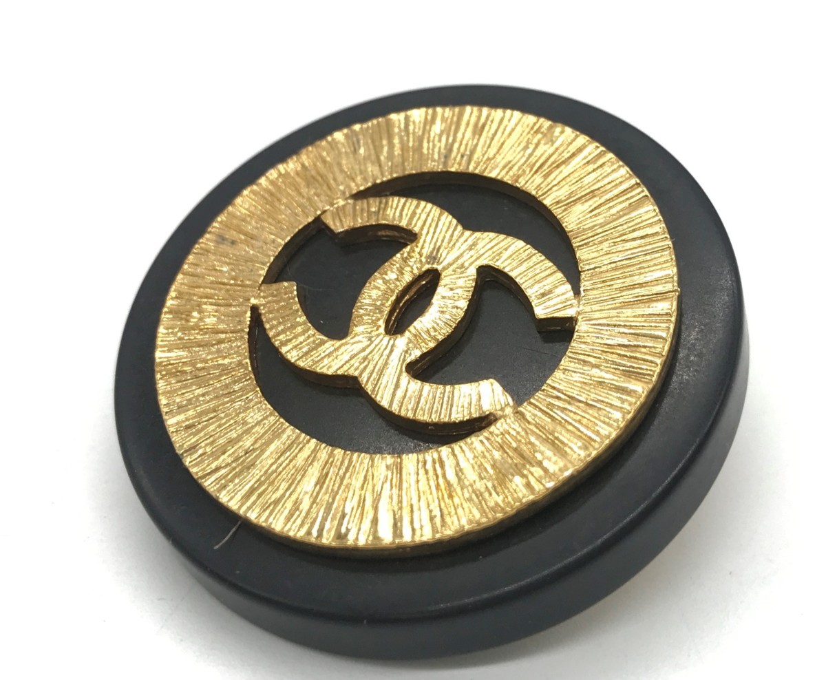 CHANEL シャネル イヤリング ヴィンテージ 金色 ゴールド ブラック 