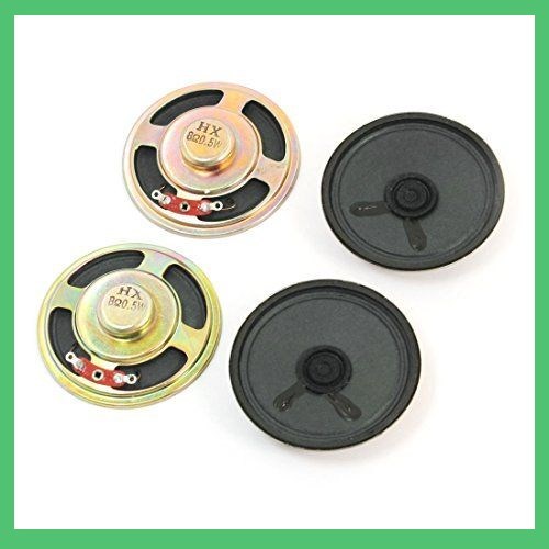 お買得 uxcell マグネットスピーカー 内部磁石電子 0.5W 8オーム ラウンド メタル 4個入り 57mm ブラック_1