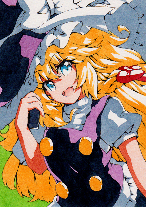 Rinka】 霧雨魔理沙 同人手描きイラスト 東方Project 水彩 A6(手描き