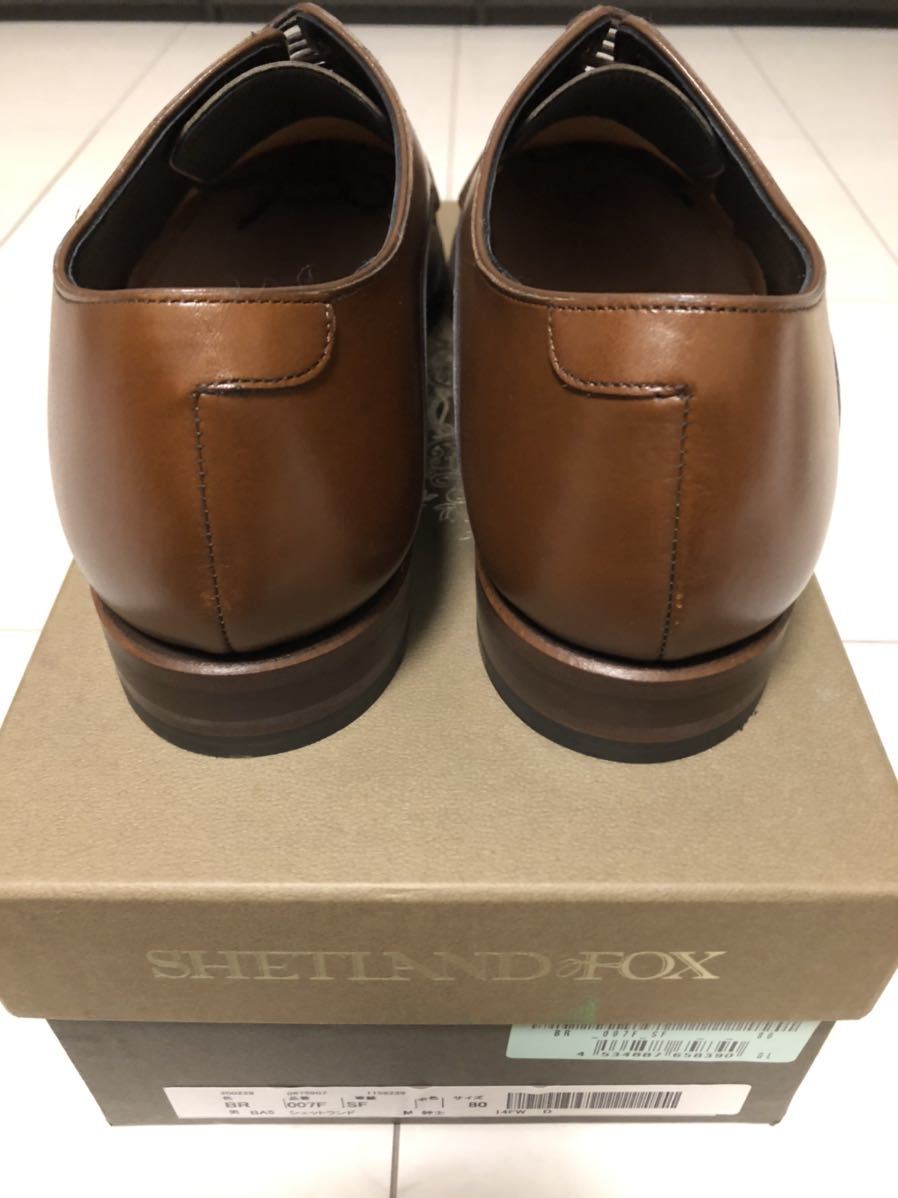 新品 シェットランドフォックス インバネス プレーントゥ ブラウン UK8