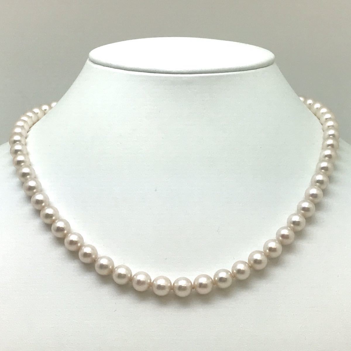 SALE!!□アコヤ本真珠ネックレス 約7-7.5mm□重量約34.5g
