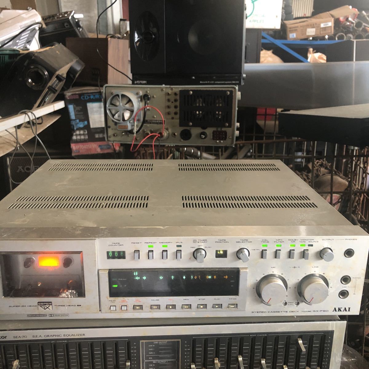 カセットデッキ AKAI GX-F90 ジャンク品 AKAI カセットデッキ GX-F90