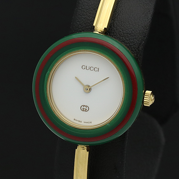 美品✨GUCCI グッチ チェンジベゼル 11/12 稼動 シェリーライン 1円☆保証書付◎稼働品【グッチ】11/12 GGロゴ シェリーライン
