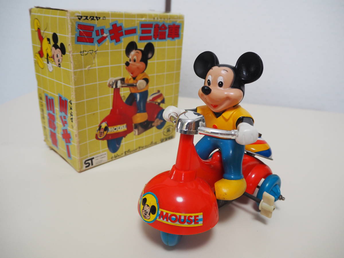ミッキーマウス マスダヤ ディズニー 三輪車 ゼンマイ レトロ 日本製 