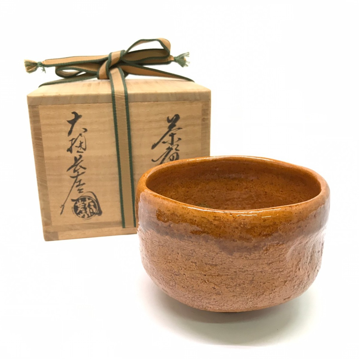 b1007】 大樋 長左衛門 茶碗 茶道具 煎茶道具 骨董品 共箱 幸最上位作