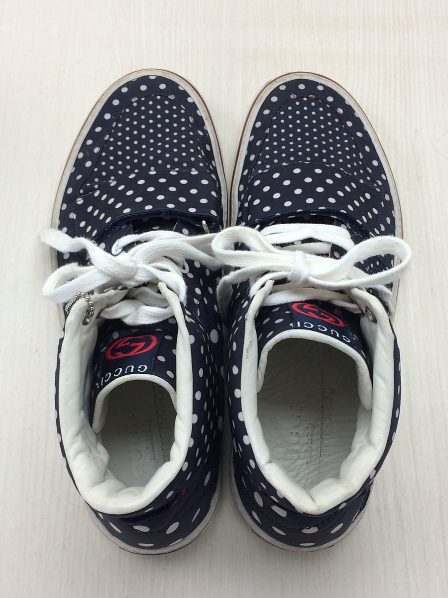 GUCCI◇ハイカットスニーカー/US8.5/ネイビー/342129/総柄/ドット 
